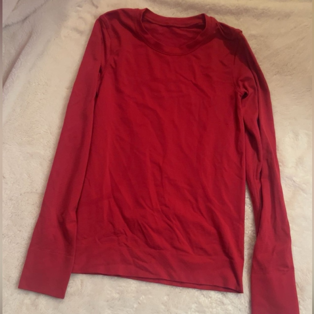lululemon athletica Red Long Sleeve Tee